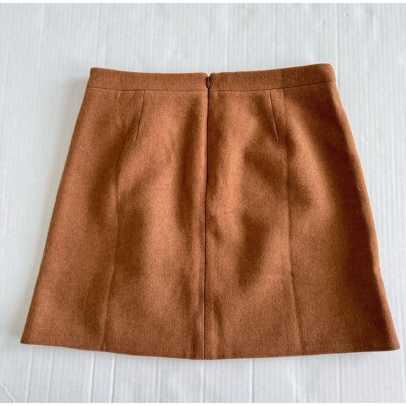 NWT J. Crew Mercantile Sz 8 Skirt Women Tan Brown Wool Blend A-line Ruffle SOFT - Picture 3 of 7